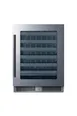 Summit SDHW2442 Undercounter Wine Cooler, 24" Wide, 3.25 cu.ft., Black, Glass Door, Stainless Trim 1 image