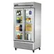 True T-35G-HC~FGD01 39" 2-Section Reach-In Refrigerator w/ 2 Glass Doors, Bottom Mount, Stainless Steel Front-Aluminum Sides 1 image