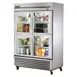 True T-49G-4-HC~FGD01 54" 2-Section Reach-In Refrigerator w/ 4 Glass Half Doors, Bottom Mount, Stainless Steel Front-Aluminum Sides 1 image