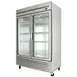 True T-49G-HC~FGD01 54" Two Section Reach-In Refrigerator w/ 2 Glass Doors, Bottom Mount, Stainless Steel Front-Aluminum Sides 1 image