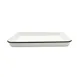 TableCraft Products 80012 Enamelware Serving Tray, 16" x 11.5" White Black Rim Steel - 1/Each 1 image