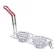 TableCraft Products TB24039 Double Tao Cup Fryer Basket w/ Red Vinyl Handle, Stainless Steel 1 image