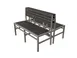 Tarrison ASG370B12SSST Ace Double Dining Height Bench, 49"W 18 3/5"D x 34"H, Plywood Slats, Rust Proof Aluminum, Silver and Slate Finish 1 image