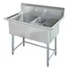 Tarrison TA-CDS22416-KIT 54" Two Compartment Sink, 24"W x 24"L Bowl Without Drainboard -16 Gauge 1 image