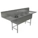Tarrison TA-CDS318LR-KIT 90" Three Compartment Sink, 18"W x 21"L Bowl With 2 Drainboards 1 image