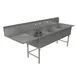Tarrison TA-CDS324L-KIT 99" Three Compartment Sink, 24"W x 24"L Bowl With Left-Hand Drainboard 1 image