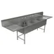 Tarrison TA-CDS324LR-KIT 120" Three Compartment Sink, 24"W x 24"L Bowl With 2 Drainboards 1 image