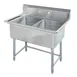 Tarrison TA-PS218-KIT 42" Two Compartment Sink, 18"W x 18"L Bowl Without Drainboard - 18 Gauge 1 image