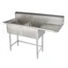 Tarrison TA-PS218R-KIT 57" Two Compartment Sink, 18"W x 18"L Bowl With Right-Hand Drainboard - 18 Gauge 1 image
