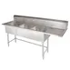Tarrison TA-PS318R-KIT 75" Three Compartment Sink, 18"W x 18"L Bowl With Right-Hand Drainboard 1 image