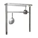 Tarrison TA-TPR48 48" Stainless Steel Triple Bar Table Mounted Pot Rack with 8 Single Hooks 1 image