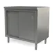 Tarrison TC-C2436 Sliding Doors Cabinet Base Servery Work Table with Mid-Shelf, 36"W X 24"D 1 image