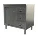 Tarrison TC-C2436D Sliding Door Servery Work Table, Mid-Shelf & Drawers with Locks / 36"W X 24"D 1 image