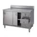 Tarrison TC-C2460BD 60" Sliding Door Servery Work Table, Mid-Shelf & Drawers with Locks / Backsplash 1 image