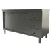 Tarrison TC-C2460D Sliding Door Servery Work Table, Mid-Shelf & Drawers with Locks / 60"W X 24"D 1 image