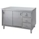 Tarrison TC-C3048D Sliding Door Servery Work Table, Mid-Shelf & Drawers with Locks / 48"W X 30"D 1 image