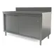 Tarrison TC-C3060B Sliding Door Servery Work Table with Mid-Shelf, 60"W X 30"D / Backsplash 1 image