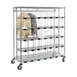 Tarrison TS-AC246035C-KIT Chrome Wire Patient Apparel Cart with Top & Bottom 1 image