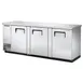 True TBB-4-S-HC 90" Three Solid Swing Door Stainless Steel Back Bar Cooler with Hydrocarbon 1 image