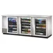 True TBB-4G-S-HC-LD 90" 3 Glass Swing Door Stainless Steel Back Bar Cooler w/ LED Lighting 1 image
