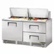 True TFP-64-24M-D-2-HC 64" Mega Top Sandwich/Salad Prep Table w/ 2 Drawers & 1 Door, 24 Pans 1 image