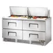 True TFP-64-24M-D-4-HC 64" Mega Top Sandwich/Salad Prep Table w/ 4 Drawers, 24 Pans 1 image