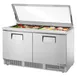 True TFP-64-24M-HC~FGLID 64" Mega Top Sandwich/Salad Prep Table w/ 2 Doors, 24 Pans 1 image
