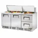 True TFP-72-30M-D-2-HC 72" Mega Top Sandwich/Salad Prep Table w/ 2 Doors & 2 Drawers, 30 Pans 1 image