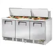 True TFP-72-30M 72" Mega Top Sandwich/Salad Prep Table w/ 3 Doors, 30 Pans 1 image