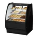 True TGM-DC-36-SC/SC-W-W 36" Curved Glass Solid Colored End Dry Bakery Merchandiser 1 image