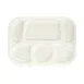 Thunder Group ML803W White Compartment Tray, 13" X 9.5", 6 Compartments, Break-Resistant - Dozen 1 image