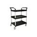 Thunder Group PLBC3316B 3 Tier Black Plastic Utility Bus Cart 1 image