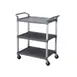 Thunder Group PLBC4019G 3 Tier Gray Plastic Utility Cart with Handles 1 image