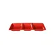 Thunder Group PS5103RD Compartment Plate, 3-Wells, 28 Oz., 15" X 6-1/4" X 1-3/8", Passion Red 1 image