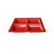 Thunder Group PS5104RD Compartment Plate, 4-Wells, 60 Oz., 13-1/2" X 13-1/2" X 1-3/8", Passion Red 1 image
