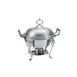 Thunder Group SLRCF8632 Deluxe Chafer, 5 Quart, Half-Size Round, Lift-Off Dome Cover - Set 1 image