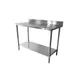Thunder Group SLWT42448F4 48" Open Base Work Table with Undershelf, 4" Backsplash / 18 Gauge Top 1 image