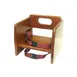 Thunder Group WDTHBS019 Flippable Booster Seat, Walnut Finish, Wood, Safety Harness Straps, Stackable 1 image