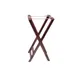 Thunder Group WDTHTS032 Folding Double Bar Tray Stand, Mahogany Wood, Brown Frame, Pink Nylon Straps, 12" H x 14" W 1 image