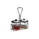 Town 19826 Condiment Server Set, 2 Glass Jars 8oz, Steel Covers, Chrome Plated Rack - Set 1 image