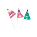 Town 51809 Cocktail/Food Pick, 7"L, Sail, Wooden Stem, Assorted Colors - Pack 1 image
