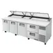True TPP-AT-119D-2-HC 119" Refrigerated Pizza Prep Table w/ 3 Doors & 2 Drawers, (15) 1/3 Pans 1 image