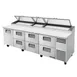 True TPP-AT-119D-6-HC 119" Refrigerated Pizza Prep Table w/ 1 Door & 6 Drawers, (15) 1/3 Pans 1 image