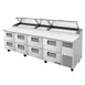 True TPP-AT-119D-8-HC 119" Refrigerated Pizza Prep Table w/ 8 Drawers, (15) 1/3 Pans 1 image
