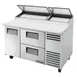True TPP-AT-60D-2-HC 60" Refrigerated Pizza Prep Table w/ 1 Door & 2 Drawers, (8) 1/3 Pans 1 image