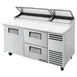 True TPP-AT-67D-2-HC 67" Refrigerated Pizza Prep Table w/ 1 Door & 2 Drawers, (9) 1/3 Pans 1 image