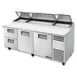 True TPP-AT2-93D-2-HC 93" Refrigerated Pizza Prep Table w/ 2 Doors & 2 Drawers, (12) 1/3 Pans 1 image