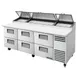 True TPP-AT2-93D-6-HC 93" Refrigerated Pizza Prep Table w/ 6 Drawers, (12) 1/3 Pans 1 image
