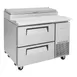 Turbo Air TPR-44SD-D2-N 44" 2 Drawers Refrigerated Pizza Prep Table, 6 Condiment Pans 4 image
