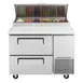Turbo Air TPR-44SD-D2-N 44" 2 Drawers Refrigerated Pizza Prep Table, 6 Condiment Pans 7 image